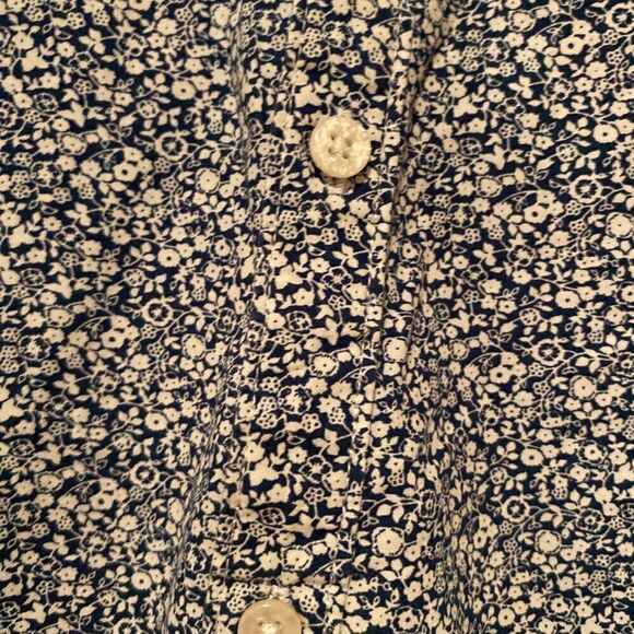 Denim & Flower Short Sleeve Button Up Shirt Size Large Floral Print - Picture 5 of 7